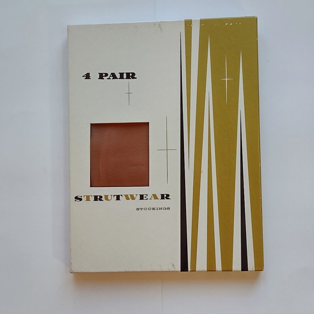 Vintage Strutwear 100% Nylon Stockings 4-Pairs 1800 Color-Paris Beige Size 9.5